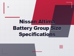 Nissan Altima Battery Group Size Specifications by Year